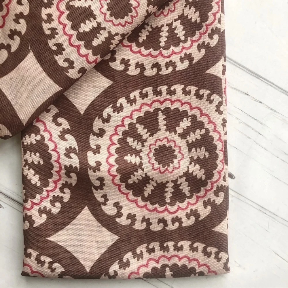 New 𝅺ESPRIT grommet Window Panels Drapes set brown print Retro style new